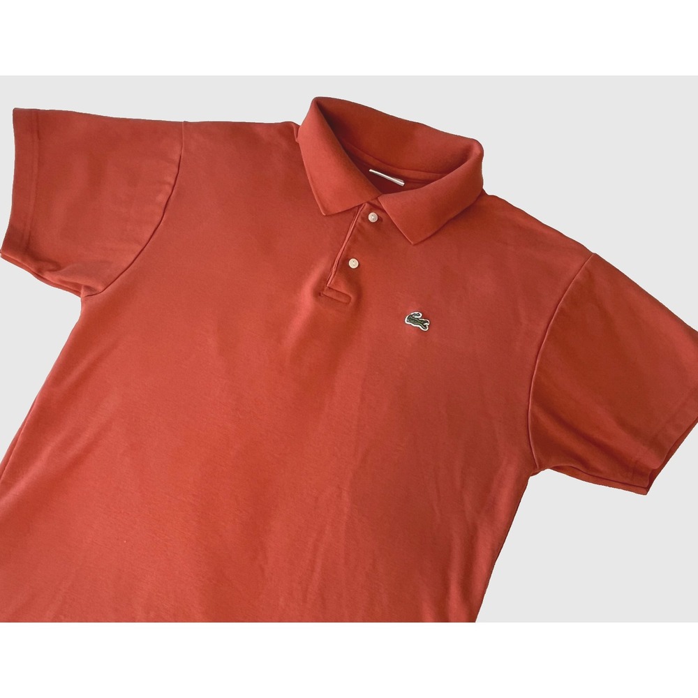 Lacoste Sport Polo Shirt Mens Size 4 (Medium) Rust Orange Short Sleeve